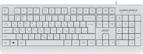 Клавиатура Acer OKW400 проводная, USB Type-A, белый