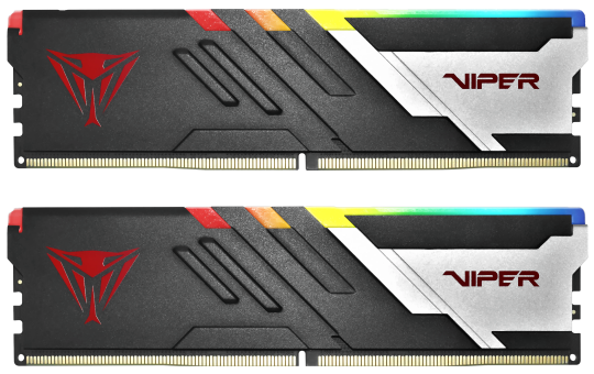 Оперативная память Patriot Viper Venom, DDR5, 32Gb (2x16Gb), 6400MHz, CL32, DIMM, с радиаторами, RGb, черный