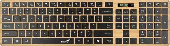 Клавиатура Genius Slimstar 7250BT гибридная, Bluetooth, радиоканал, сосновое дерево/чёрный