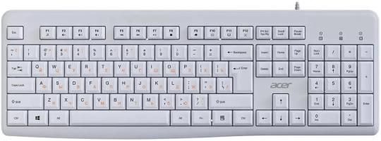 Клавиатура Acer OKW500 белый USB Multimedia (ZL.KBDEE.01S) кабель 1.8м