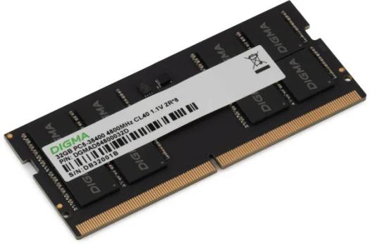 Оперативная память DDR5 32GB 4800MHz Digma DGMAS54800032D RTL PC5-38400 CL40 SO-DIMM 288-pin 1.1В dual rank Ret
