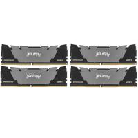 Оперативная память Kingston Fury Renegade, DDR4, 128GB (4x32GB), 3200MHz, CL16, DIMM, радиатор, черный