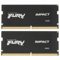 Оперативная память Kingston Fury Impact, DDR5, 32GB (2x16GB), 6400MHz, CL38, SO-DIMM, с радиатором, черный