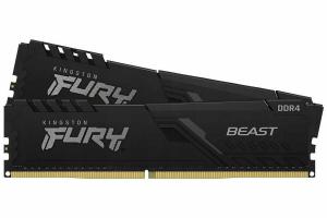 Оперативная память Kingston Fury Beast, DDR5, 32GB (1x32GB), 6000MHz, CL30, DIMM, с радиатором, черный