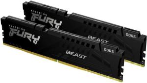 Оперативная память Kingston Fury Beast Black, DDR5, 32GB (1x32GB), 5200 MHz, CL40, с радиатором, черный