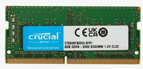 Оперативная память Crucial Premier, DDR4, 8GB (1x8GB), 3200 MHz, CL22, SO-DIMM, (OEM)